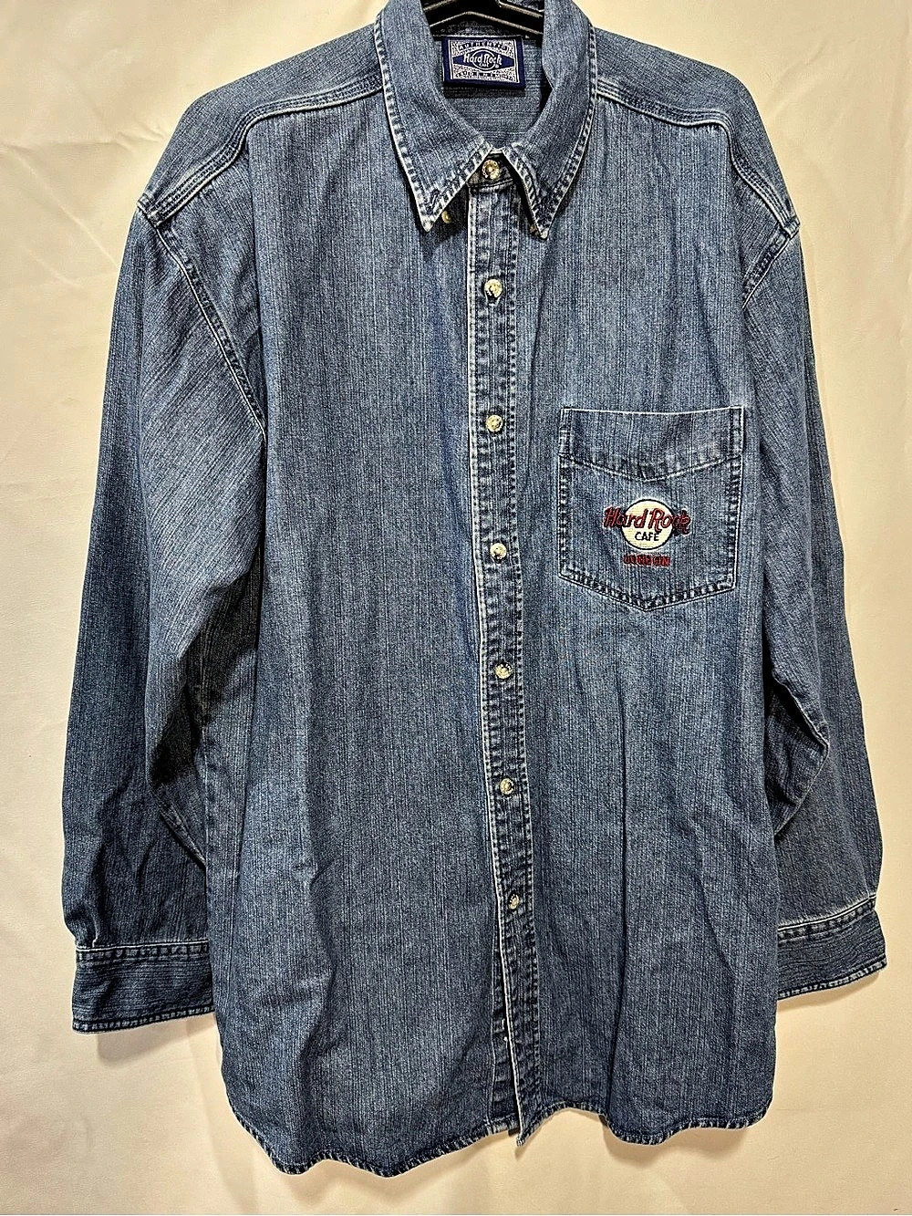 Hard Rock Cafe London Denim Button-Down Mens Shirt XL